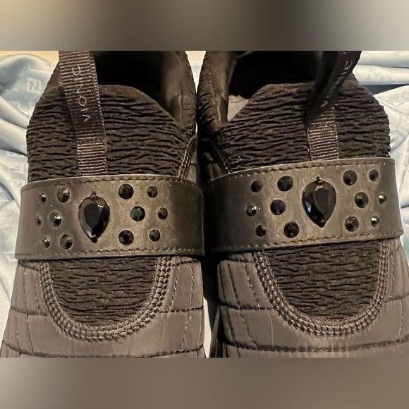 Vionic Dianne Neoprene Slip On Shoes Size 8 Black Rhinestones Comfort - Picture 5 of 7